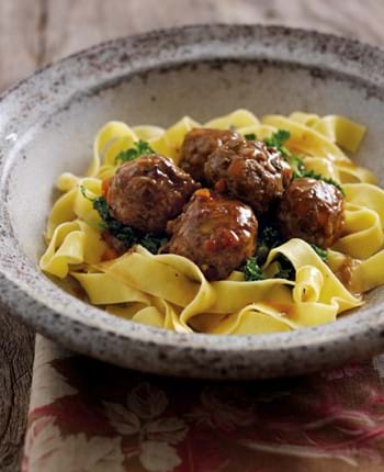 Chestnut and Herb Meatballs with Sherry Gravy